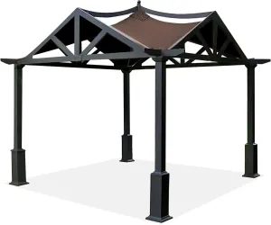 SCOCANOPY Replacement Top Fit for Lowe's Allen Roth 10X10 Ft Gazebo Model #GF-12S039B / GF-9A037X,(Brown)