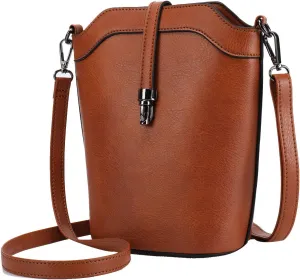 seOSTO Small Bucket Bag, Cell Phone Purse,Leather Purses For Women,Gift for Teenage Girls