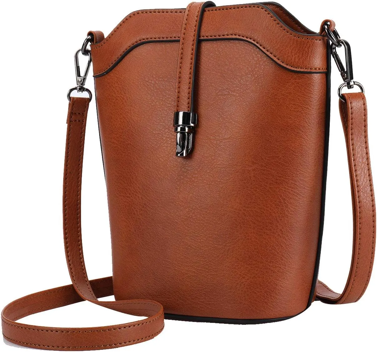 seOSTO Small Bucket Bag, Cell Phone Purse,Leather Purses For Women,Gift for Teenage Girls