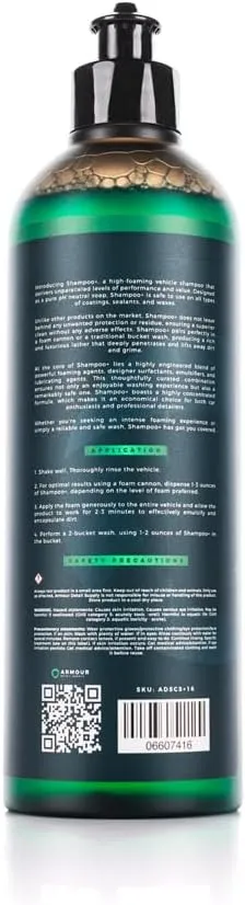 Shampoo  High-Foaming pH Neutral Shampoo, Professional Automotive Cleaning, Compatible with Foam Cannons or Bucket Washes - 16oz Bottle