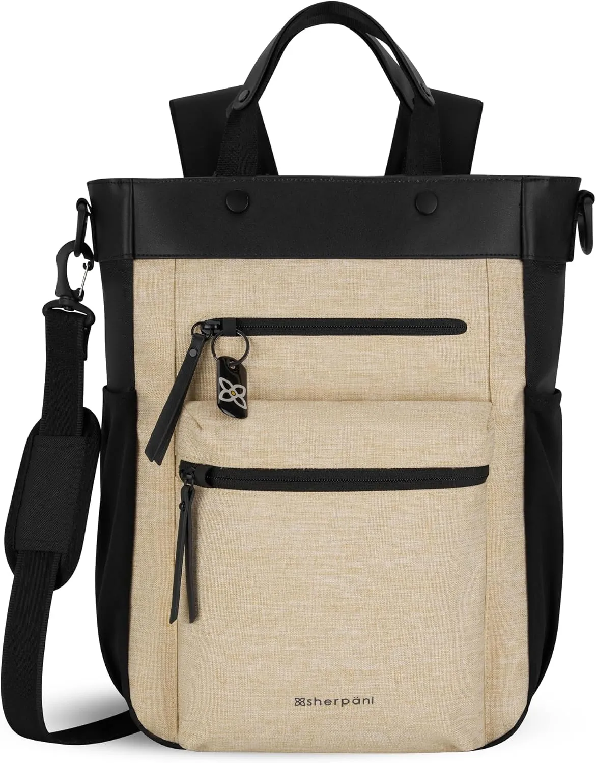 Sherpani Soleil, Anti Theft Convertible Backpack, 3 in 1 Tote Bag, Crossbody Bag, Cross Body Purse, 18L Travel Backpack, Travel Gifts for Women, RFID Protection, Fits 15” Laptop (Straw)