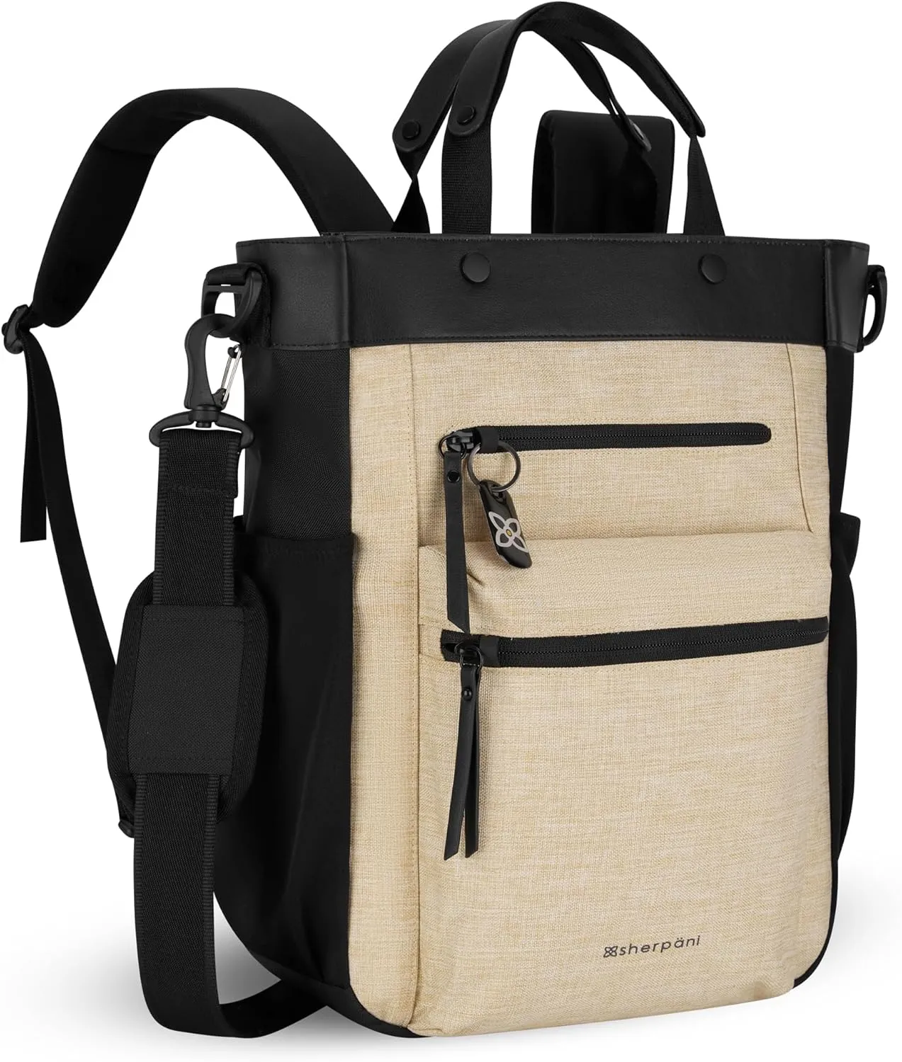 Sherpani Soleil, Anti Theft Convertible Backpack, 3 in 1 Tote Bag, Crossbody Bag, Cross Body Purse, 18L Travel Backpack, Travel Gifts for Women, RFID Protection, Fits 15” Laptop (Straw)