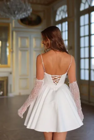 Short Wedding Dress for Women 2025 Mini Bridal Shower Dresses for Bride Wedding Reception Gowns