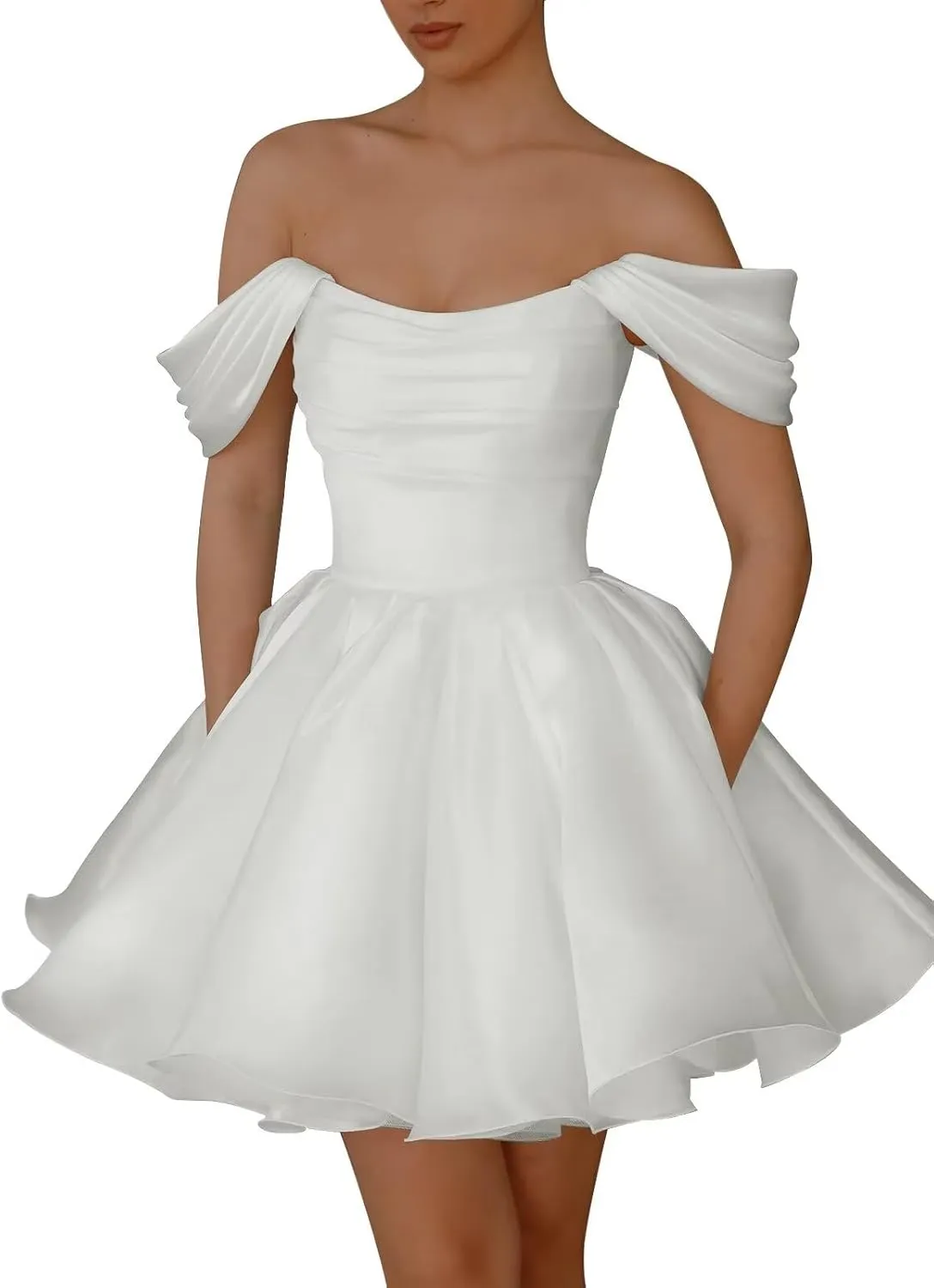 Short Wedding Dress for Women 2025 Mini Bridal Shower Dresses for Bride Wedding Reception Gowns