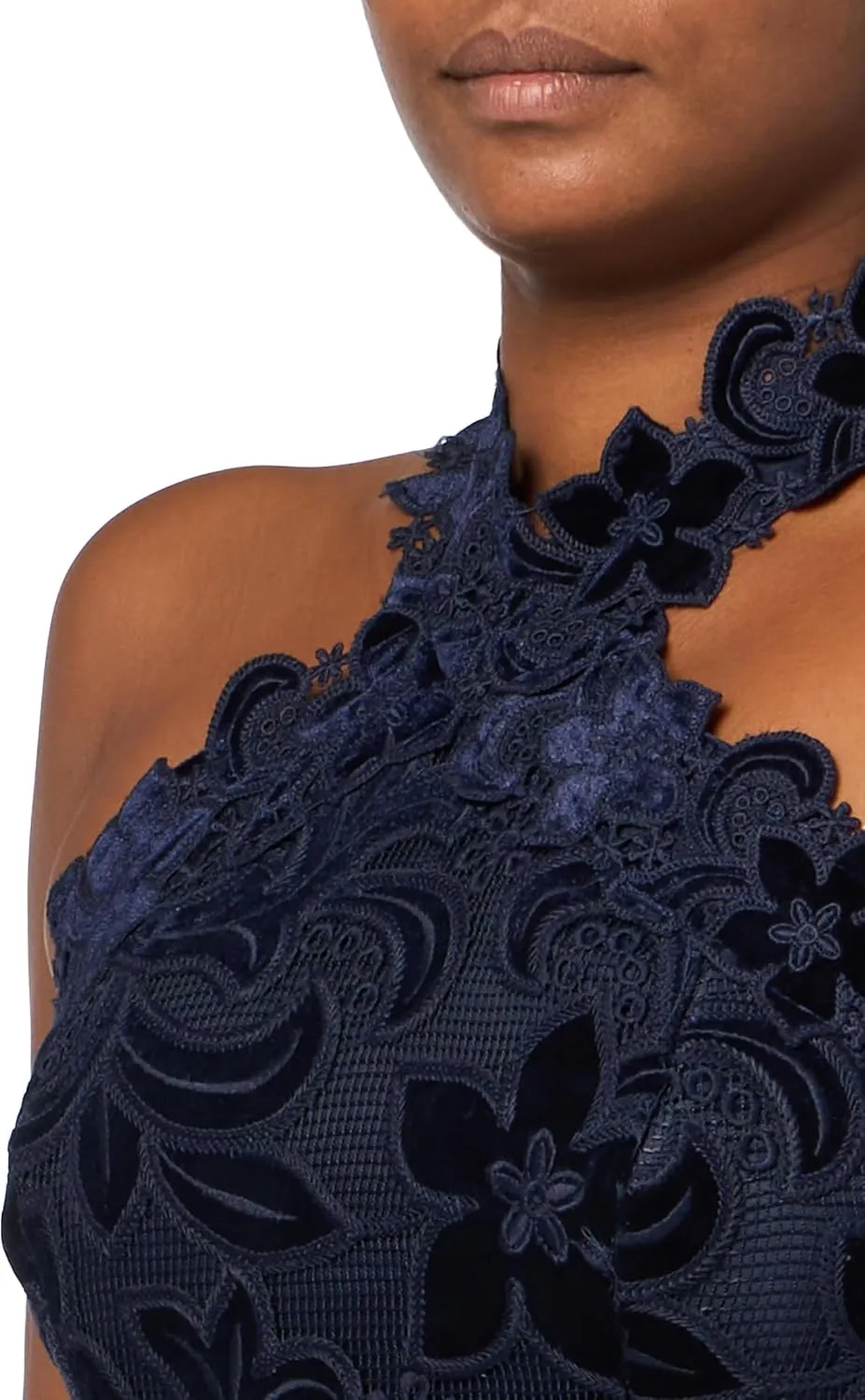 Shoshanna Women's Midnight Velvet Floral Lace Vera Dress