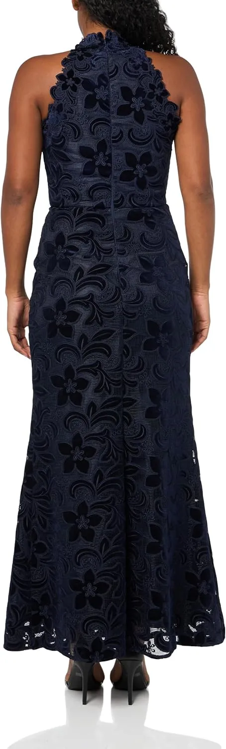 Shoshanna Women's Midnight Velvet Floral Lace Vera Dress