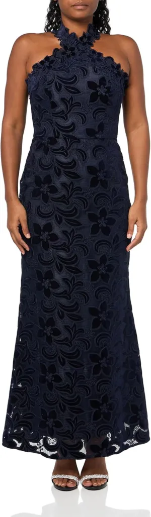 Shoshanna Women's Midnight Velvet Floral Lace Vera Dress