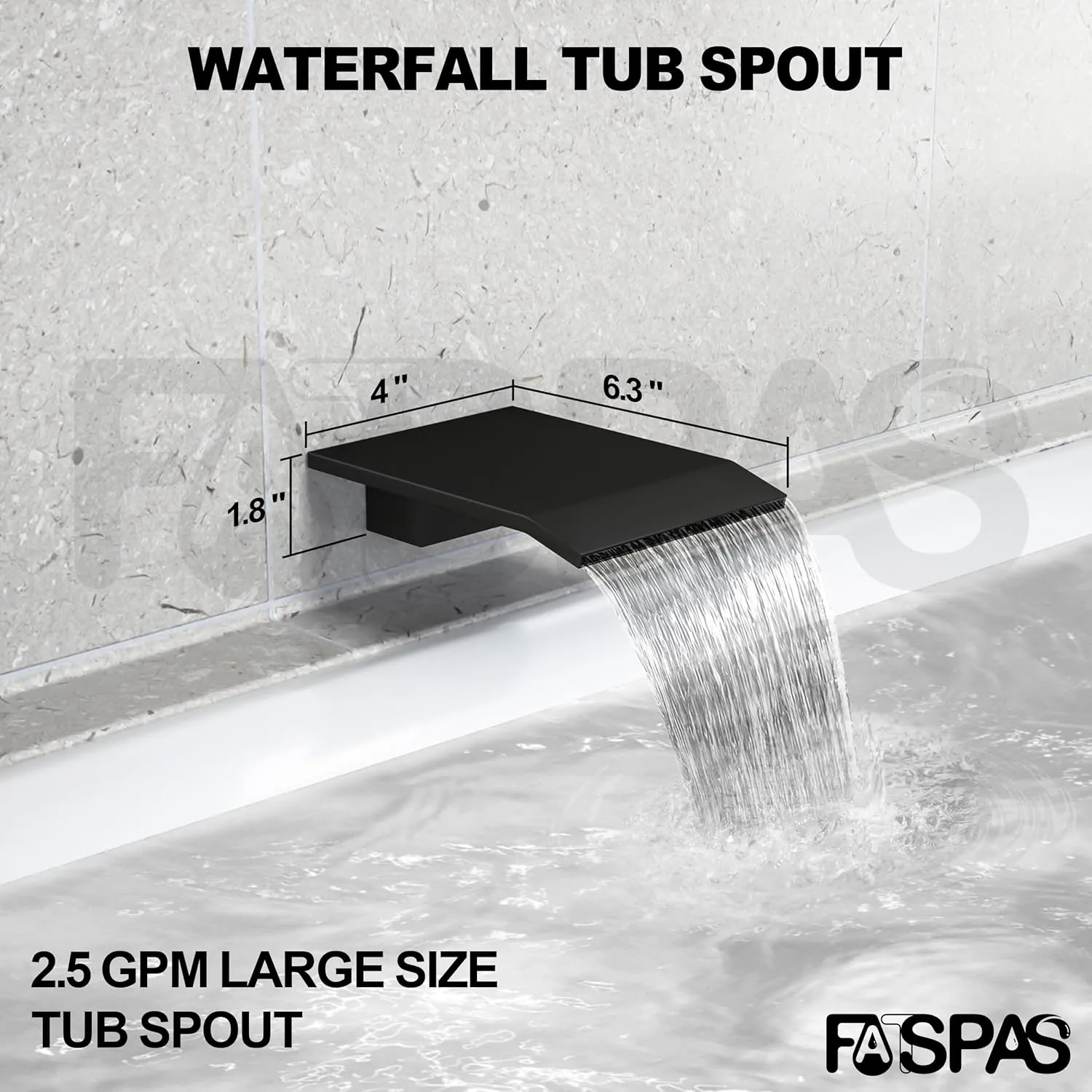 Shower System with Tub Spout, Wall Mounted Shower Faucet Set for Bathroom with 10 Inch Rain Shower Head and Handheld Shower Head Set, Matte Black