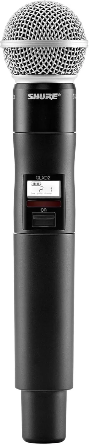 Shure QLXD2/SM58 Handheld Transmitter with SM58 Vocal Mic Capsule - for use with QLX-D Digital Wireless Microphone Systems, Receiver Sold Separately | V50 Band (QLXD2/SM58=-V50)