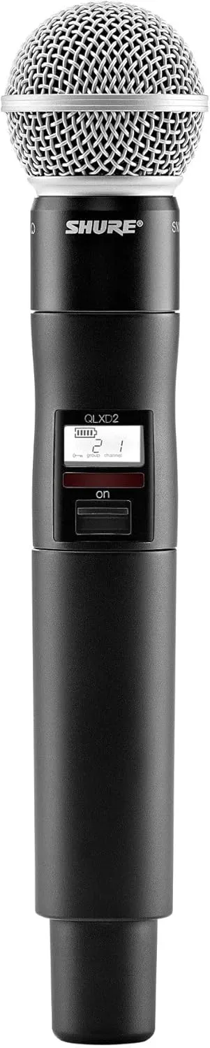 Shure QLXD2/SM58 Handheld Transmitter with SM58 Vocal Mic Capsule - for use with QLX-D Digital Wireless Microphone Systems, Receiver Sold Separately | V50 Band (QLXD2/SM58=-V50)