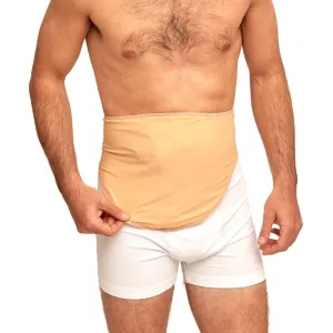 SIIL Ostomy Belt for Men | Colostomy & Ileostomy Bag Covers for Sports & Swimming | Stealth Stoma Belt with Zipper | Discreet Ostomy Wrap Abdomen Support | Made in Europe (Beige, L)