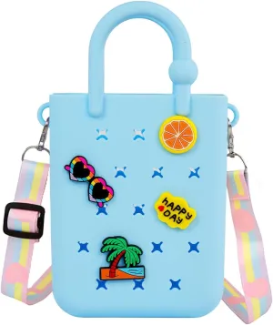 Silicone Hole Handbag Toddler Purse With Adjustable Shoulder Strap Can Be Diy Decoration, Girls Birthday Gift