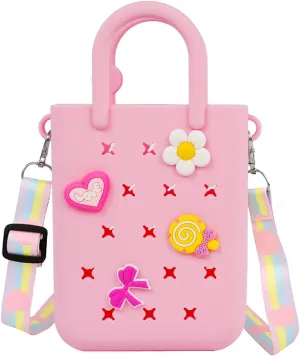 Silicone Hole Handbag Toddler Purse With Adjustable Shoulder Strap Can Be Diy Decoration, Girls Birthday Gift