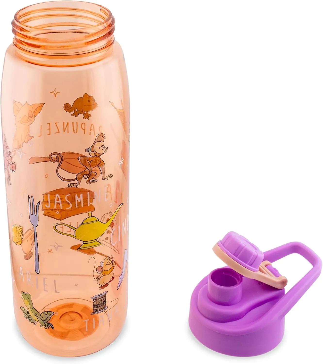 Silver Buffalo Disney Princess Icons Water Bottle With Screw-On Lid, 28 Ounces