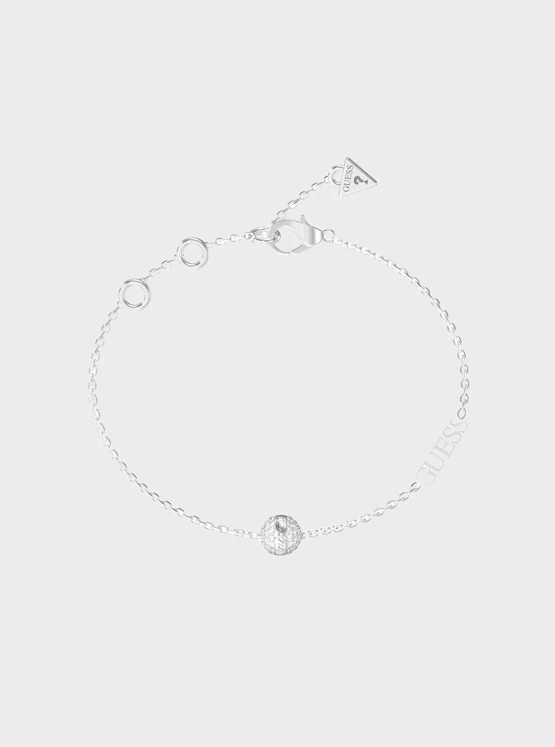 Silver Crystal Bead Necklace