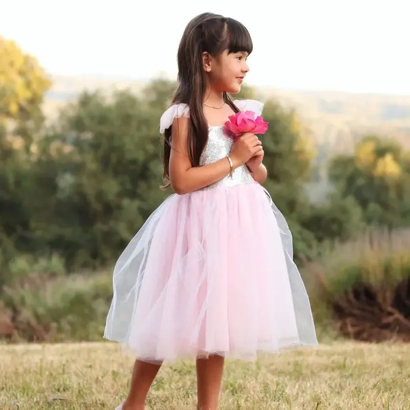 SILVER SEQUINS PRINCESS DRESS