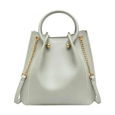 Simple PU Leather Handbags With Round Handle For Women 2019 New Summer  Crossbody Bags Female Travel Messenger Shoulder Bag