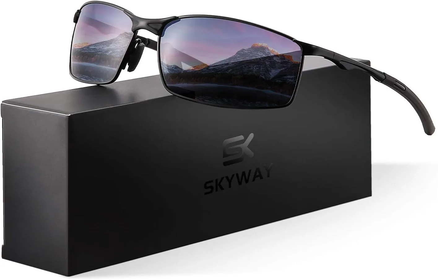 SKYWAY Polarized Sunglasses Men Women,Metal Frame UV400 Protection Sun Glasses for Driving Fishing Hiking Sports