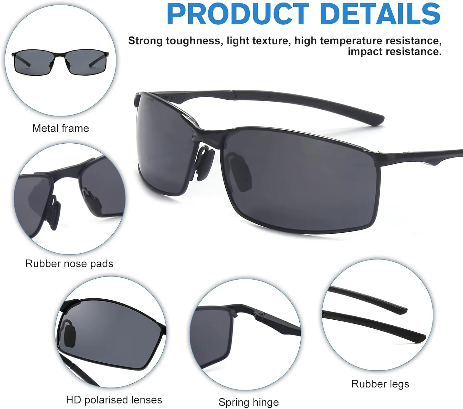 SKYWAY Polarized Sunglasses Men Women,Metal Frame UV400 Protection Sun Glasses for Driving Fishing Hiking Sports
