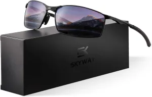 SKYWAY Polarized Sunglasses Men Women,Metal Frame UV400 Protection Sun Glasses for Driving Fishing Hiking Sports