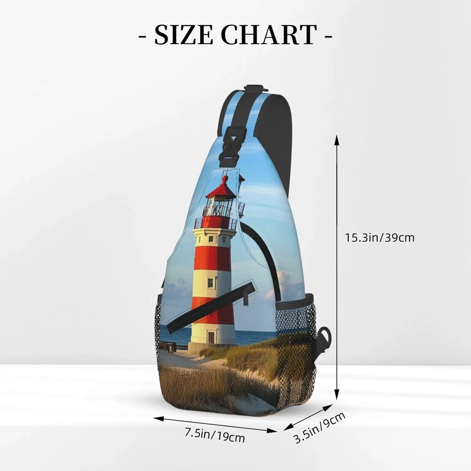 Sling Bag for Men Women Crossbody Backpack Beach Lighthouse Crossbody Bag Chest Bag for Travel Sport