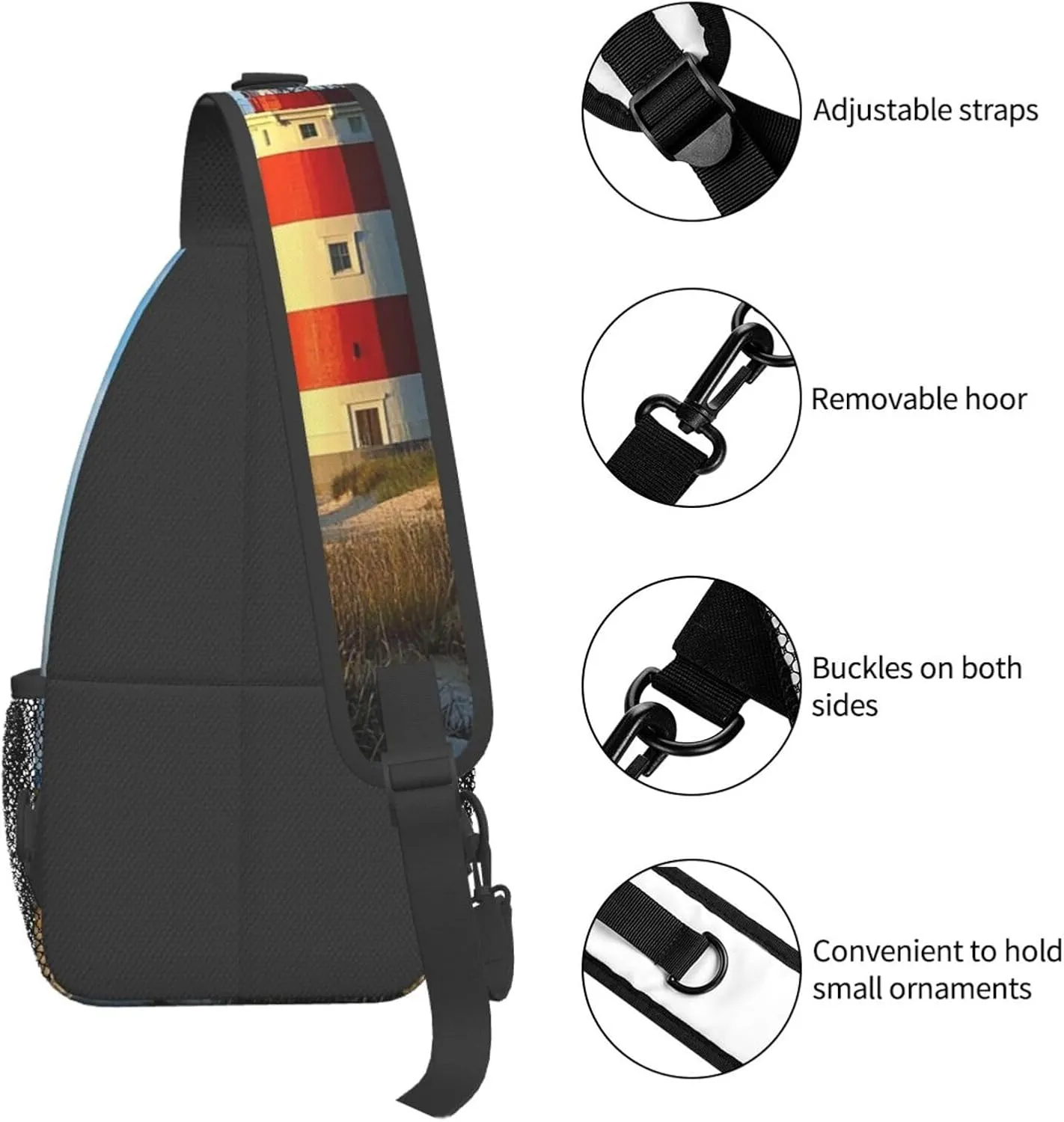 Sling Bag for Men Women Crossbody Backpack Beach Lighthouse Crossbody Bag Chest Bag for Travel Sport