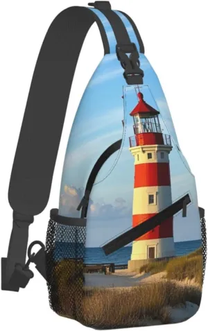 Sling Bag for Men Women Crossbody Backpack Beach Lighthouse Crossbody Bag Chest Bag for Travel Sport