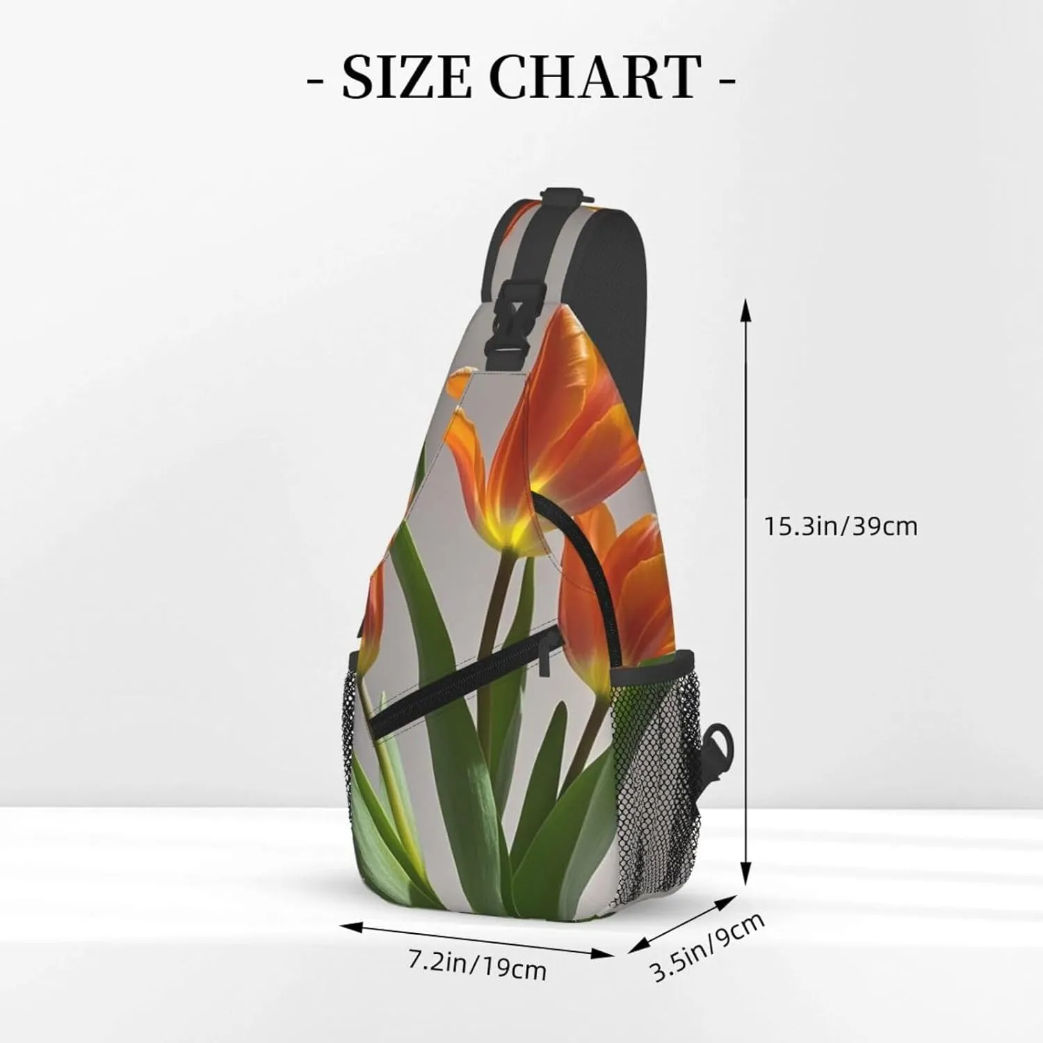 Sling Bag for Men Women Crossbody Backpack Orange tulip Crossbody Bag Chest Bag for Travel Sport