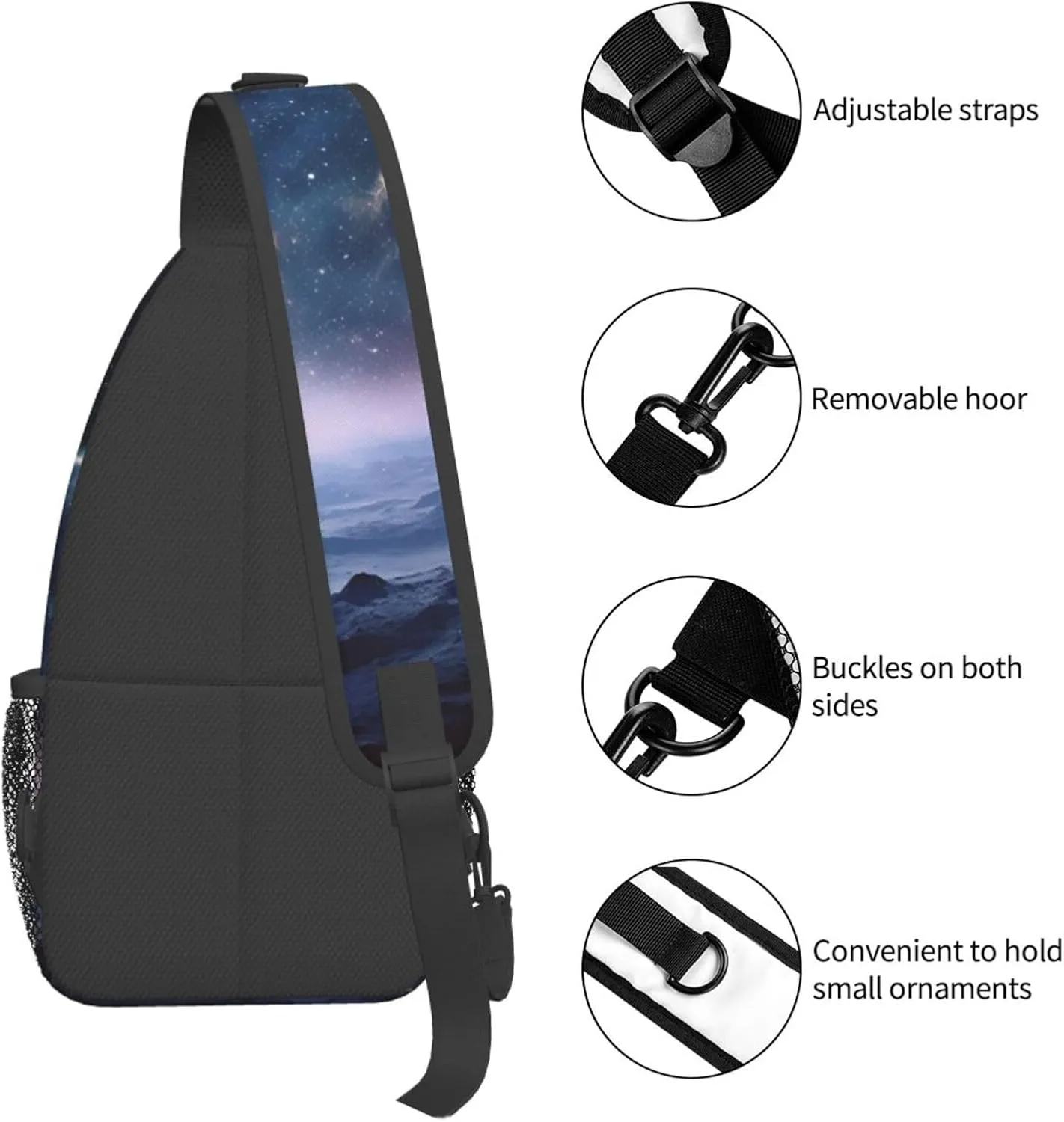 Sling Bag for Men Women Crossbody Backpack Universe Milky Way Galaxy Crossbody Bag Chest Bag for Travel Sport