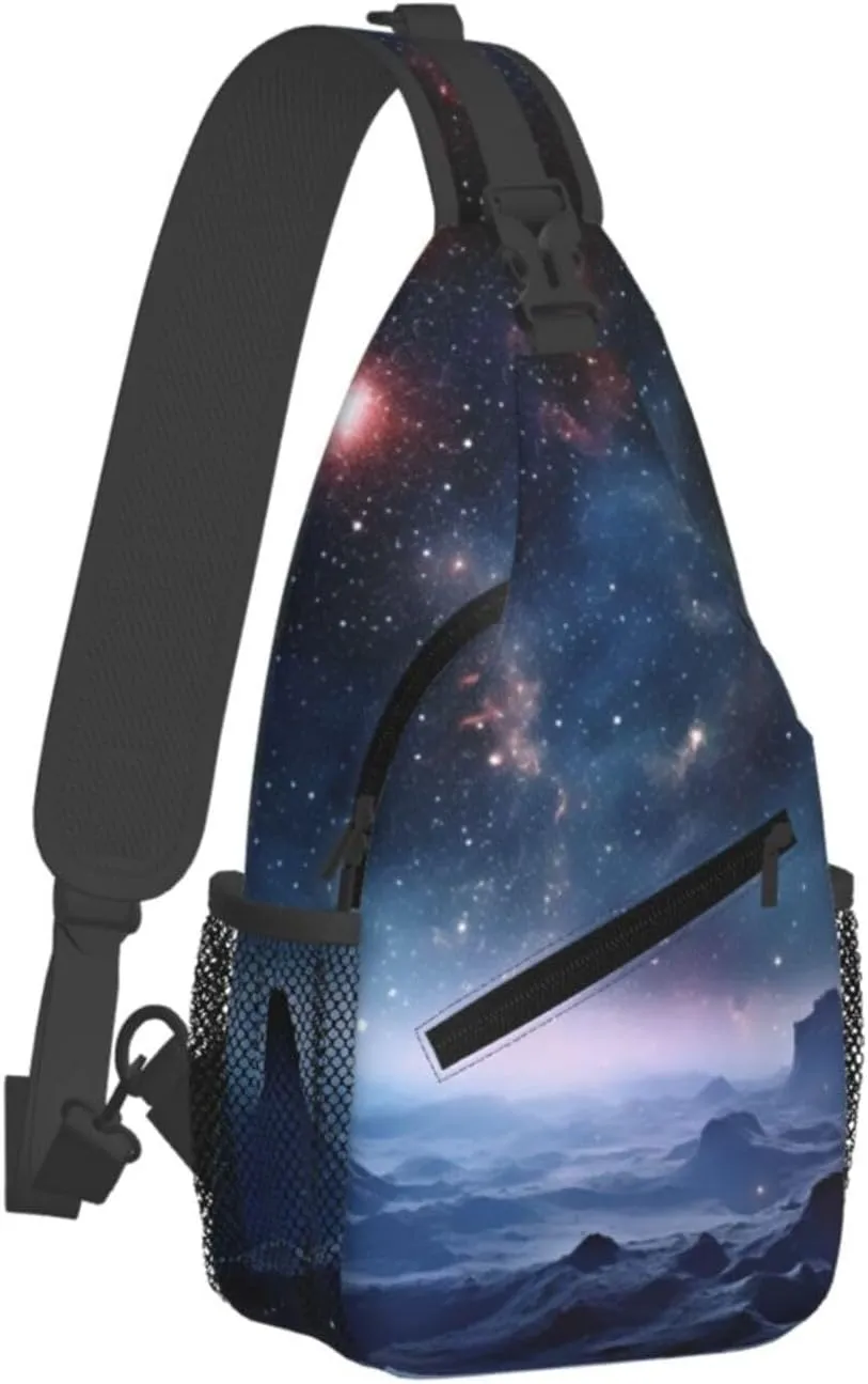 Sling Bag for Men Women Crossbody Backpack Universe Milky Way Galaxy Crossbody Bag Chest Bag for Travel Sport