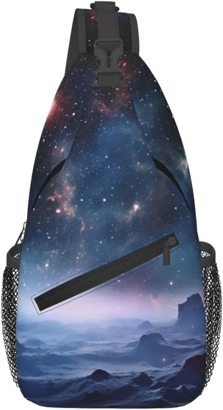 Sling Bag for Men Women Crossbody Backpack Universe Milky Way Galaxy Crossbody Bag Chest Bag for Travel Sport