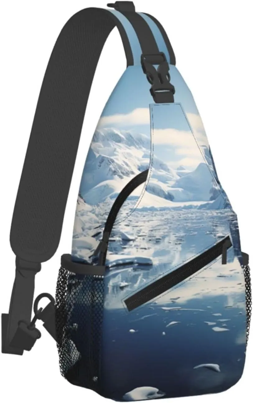 Sling Bag for Women Men Crossbody Bag Sling Backpack Antarctic Peninsula Cross Body Bag Adjustable Chest Bag
