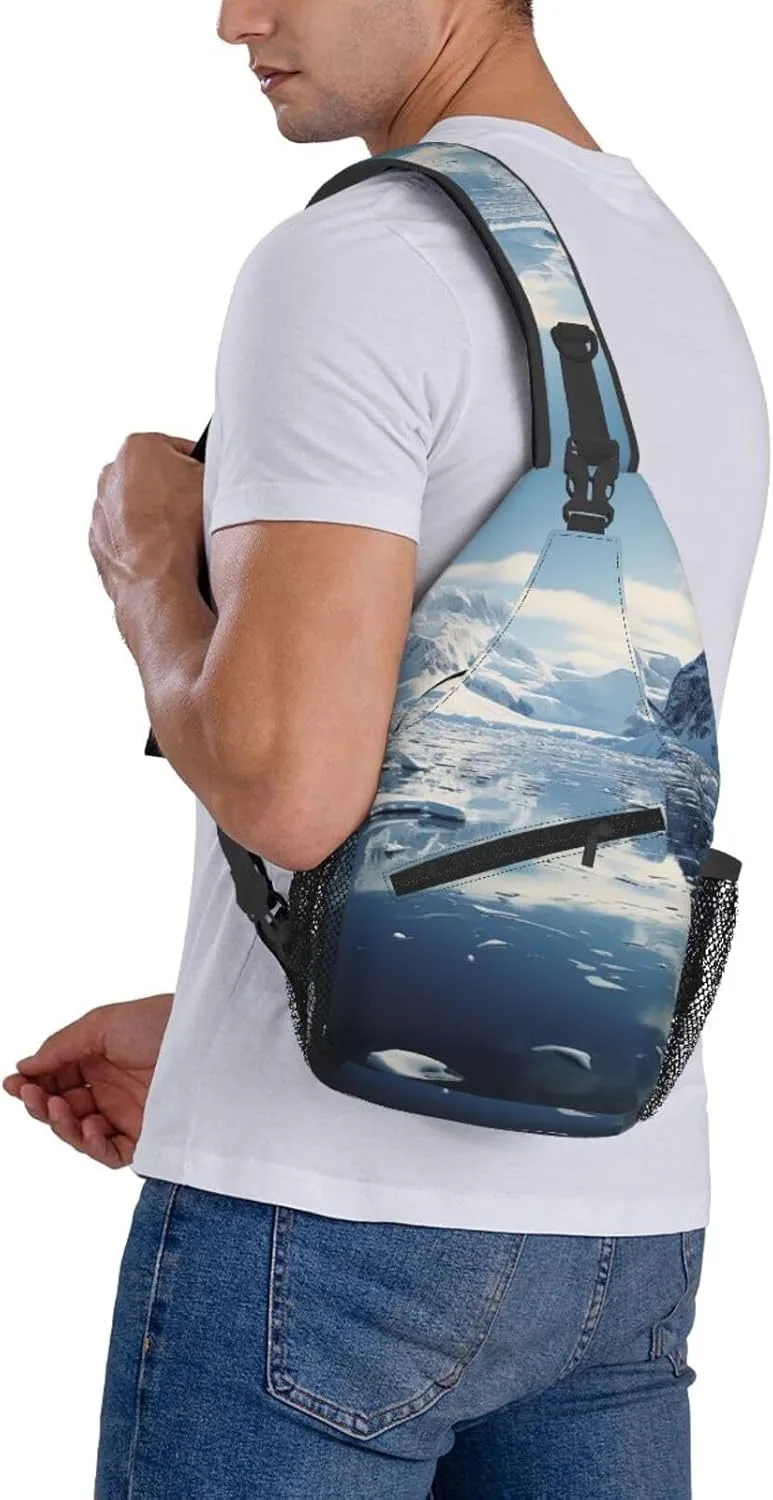 Sling Bag for Women Men Crossbody Bag Sling Backpack Antarctic Peninsula Cross Body Bag Adjustable Chest Bag