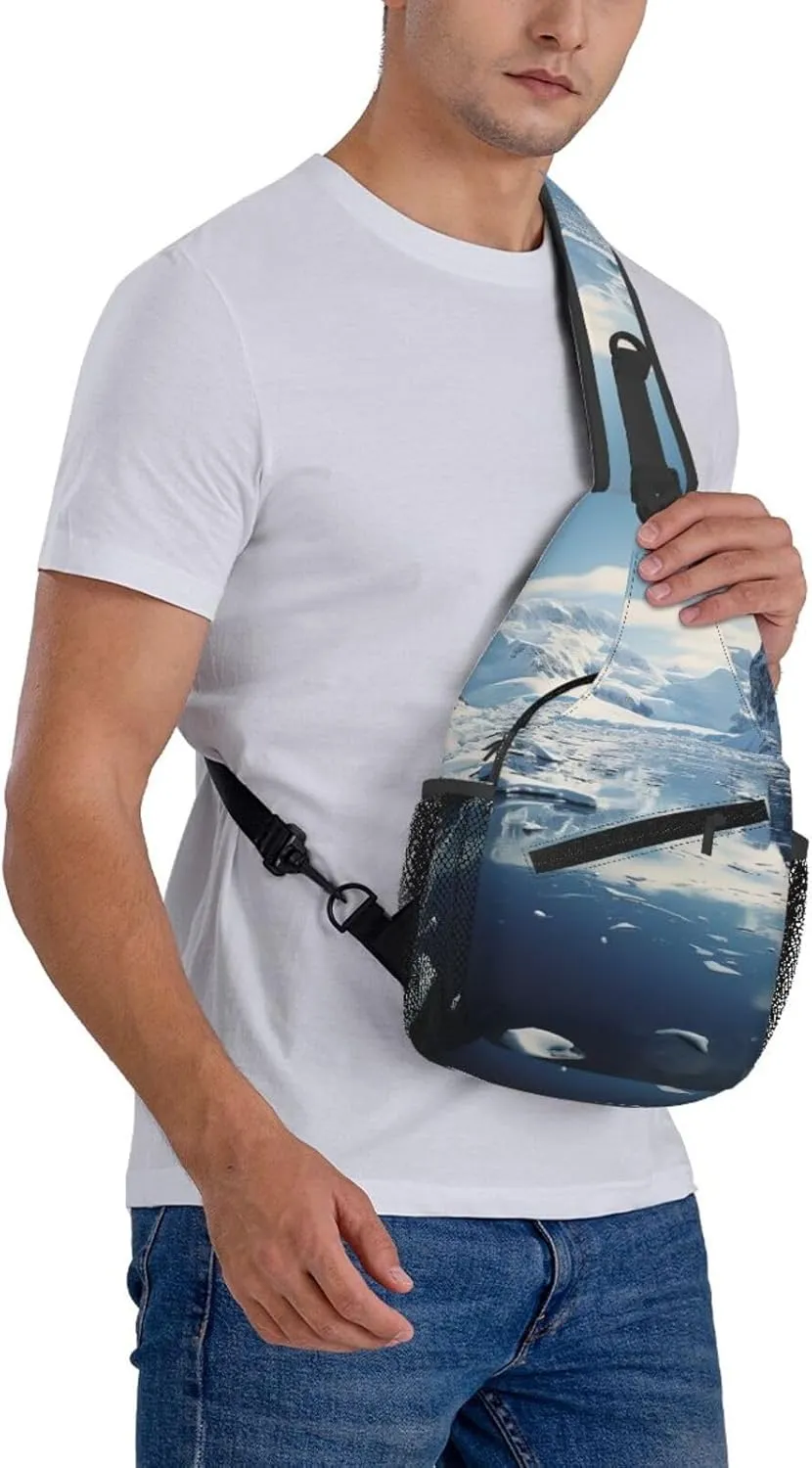 Sling Bag for Women Men Crossbody Bag Sling Backpack Antarctic Peninsula Cross Body Bag Adjustable Chest Bag