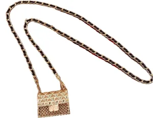 Small Belt Bag Women Mini Crossbody Purse Y2k Metal Gold Purses Vintage 2000s Accessories