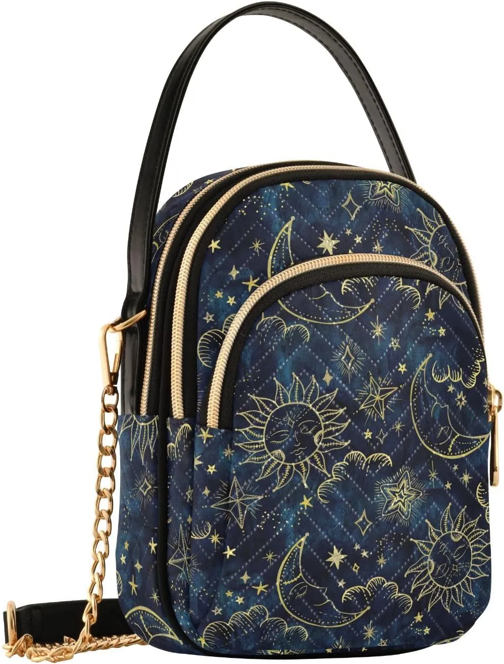 Small Cross body Bags for Women Quilted Crossbody Cell Phone Shoulder Purse Handbags Wallet Detachable Chain Bag