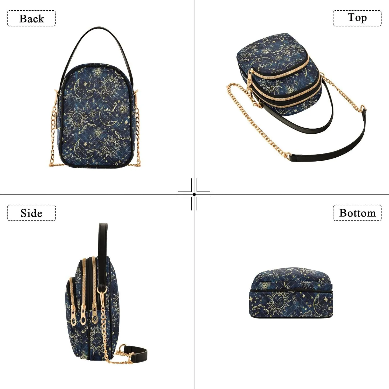 Small Cross body Bags for Women Quilted Crossbody Cell Phone Shoulder Purse Handbags Wallet Detachable Chain Bag