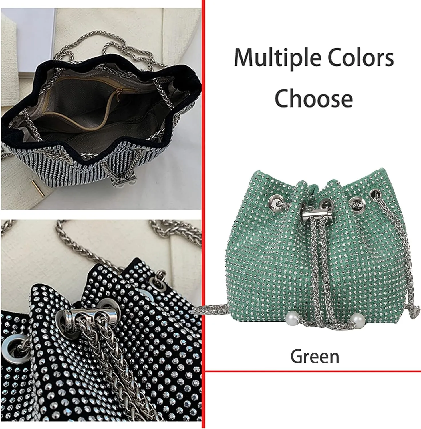 Small Crossbody Bag bucket bag Bling Shoulder Bag Purse for Women
