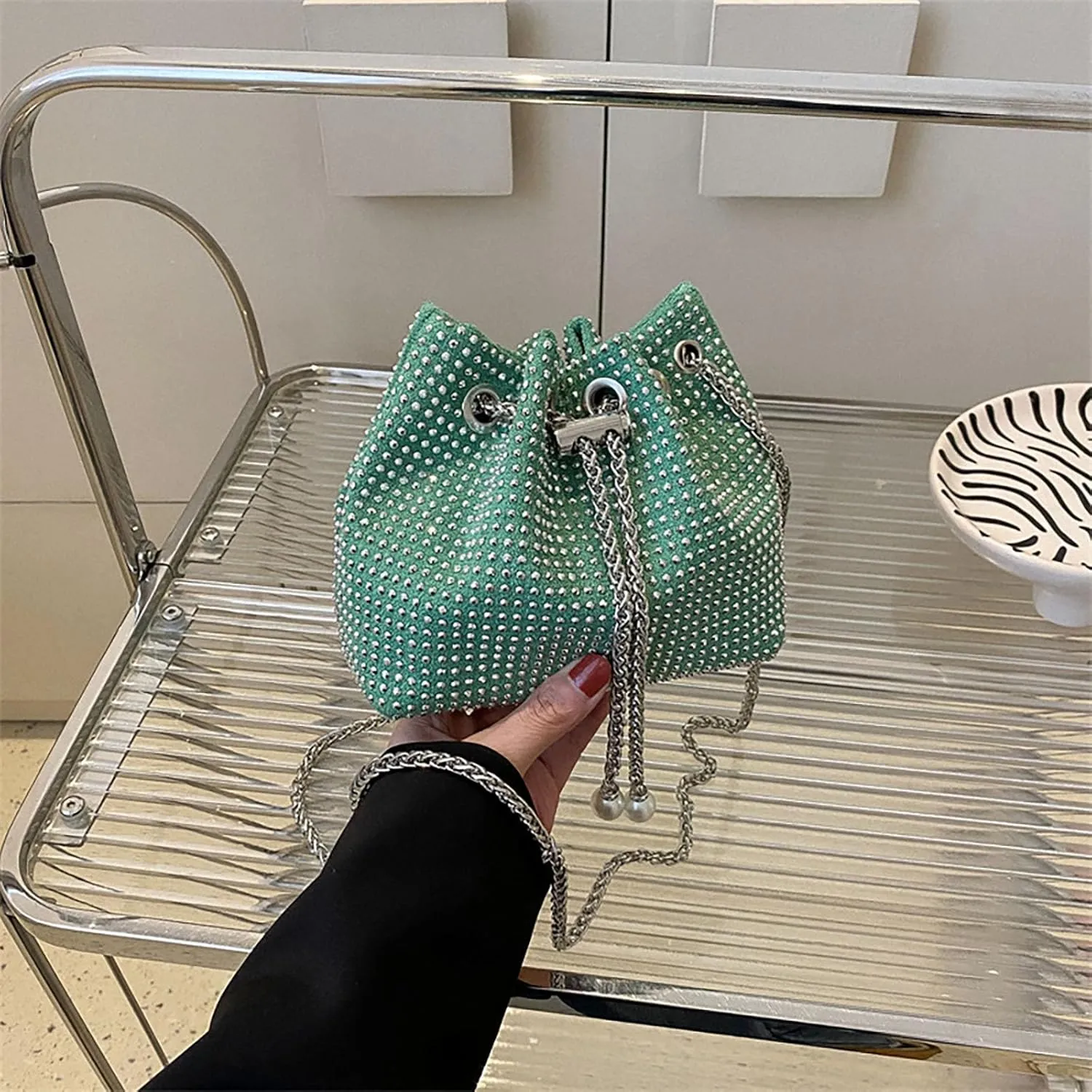 Small Crossbody Bag bucket bag Bling Shoulder Bag Purse for Women