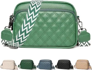 Small Crossbody Bag for Women Genuine leather Crossbody Purses with Wide Guitar Strap Shoulder Handbag Satchel
