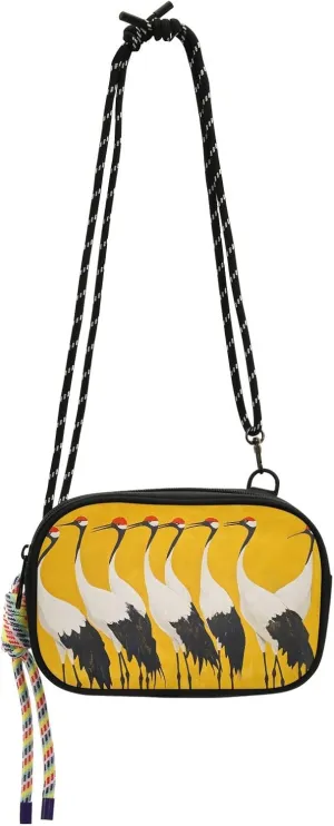 Small Crossbody Bags Art Cranes Birds Phone Purse Wallet for Women Shoulder Bag with Cute Rope Straps