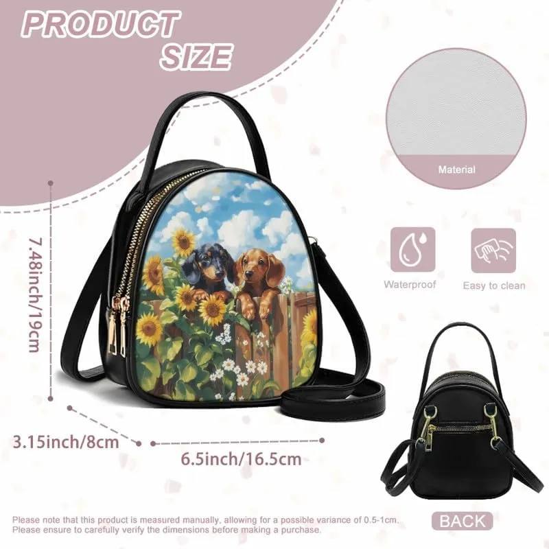 Small Crossbody Bags for Women Stained Glass Art Zip Cell Phone Purse, Vegan PU Leather Top Handle Handbags