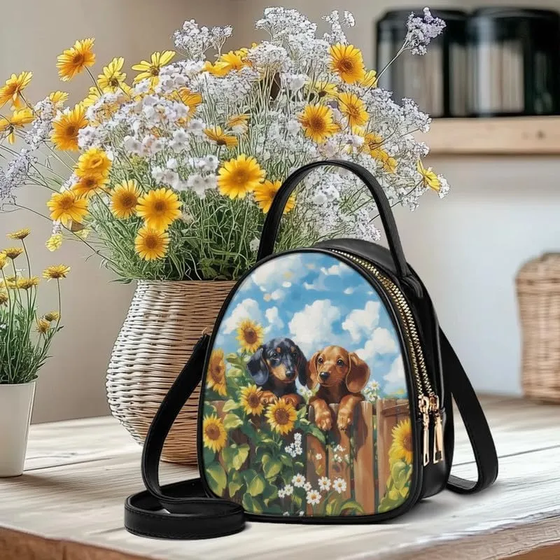 Small Crossbody Bags for Women Stained Glass Art Zip Cell Phone Purse, Vegan PU Leather Top Handle Handbags