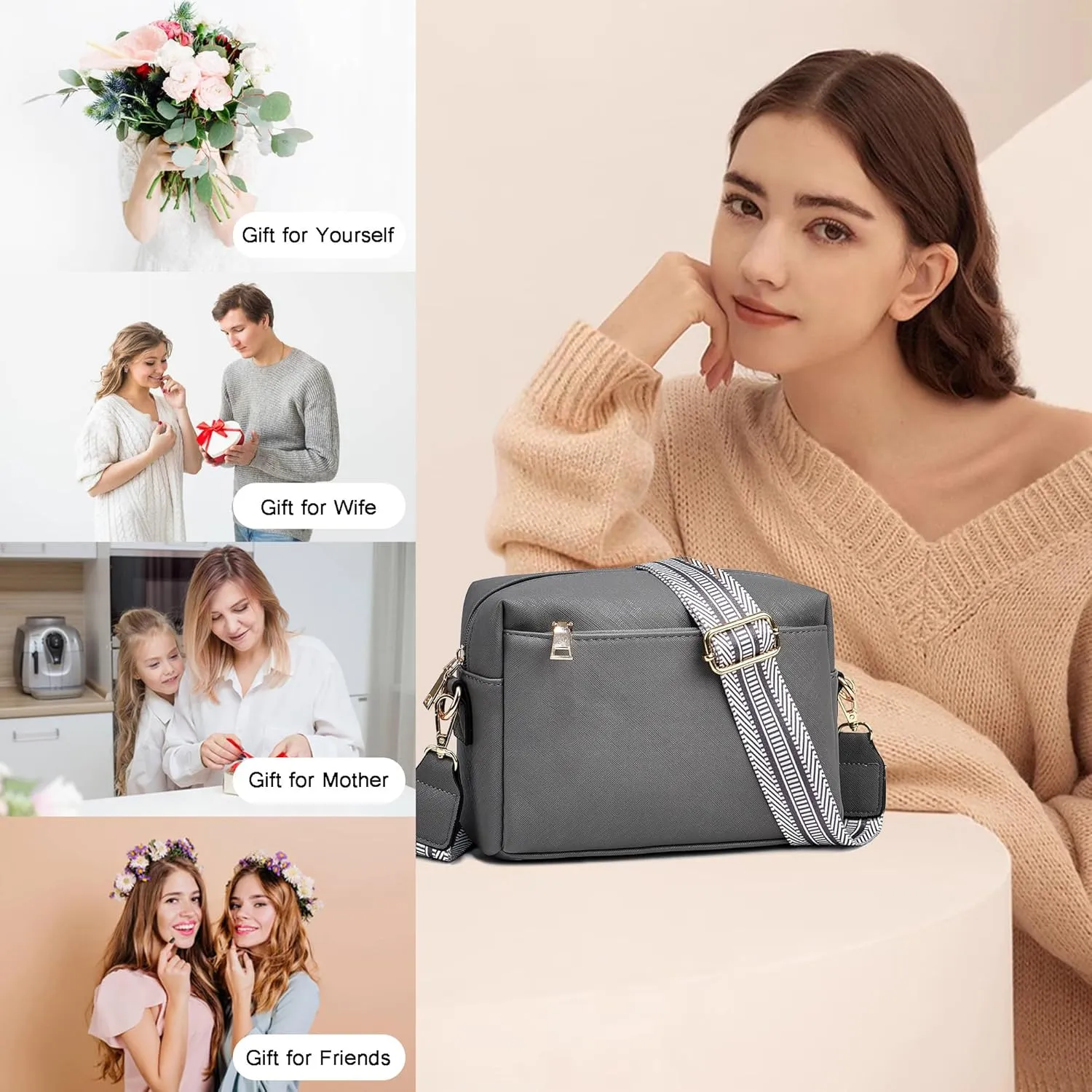Small Crossbody Bags for Women Vegan Leather Purses Women's Shoulder Handbags Wallet Satchel Cross Body Purse