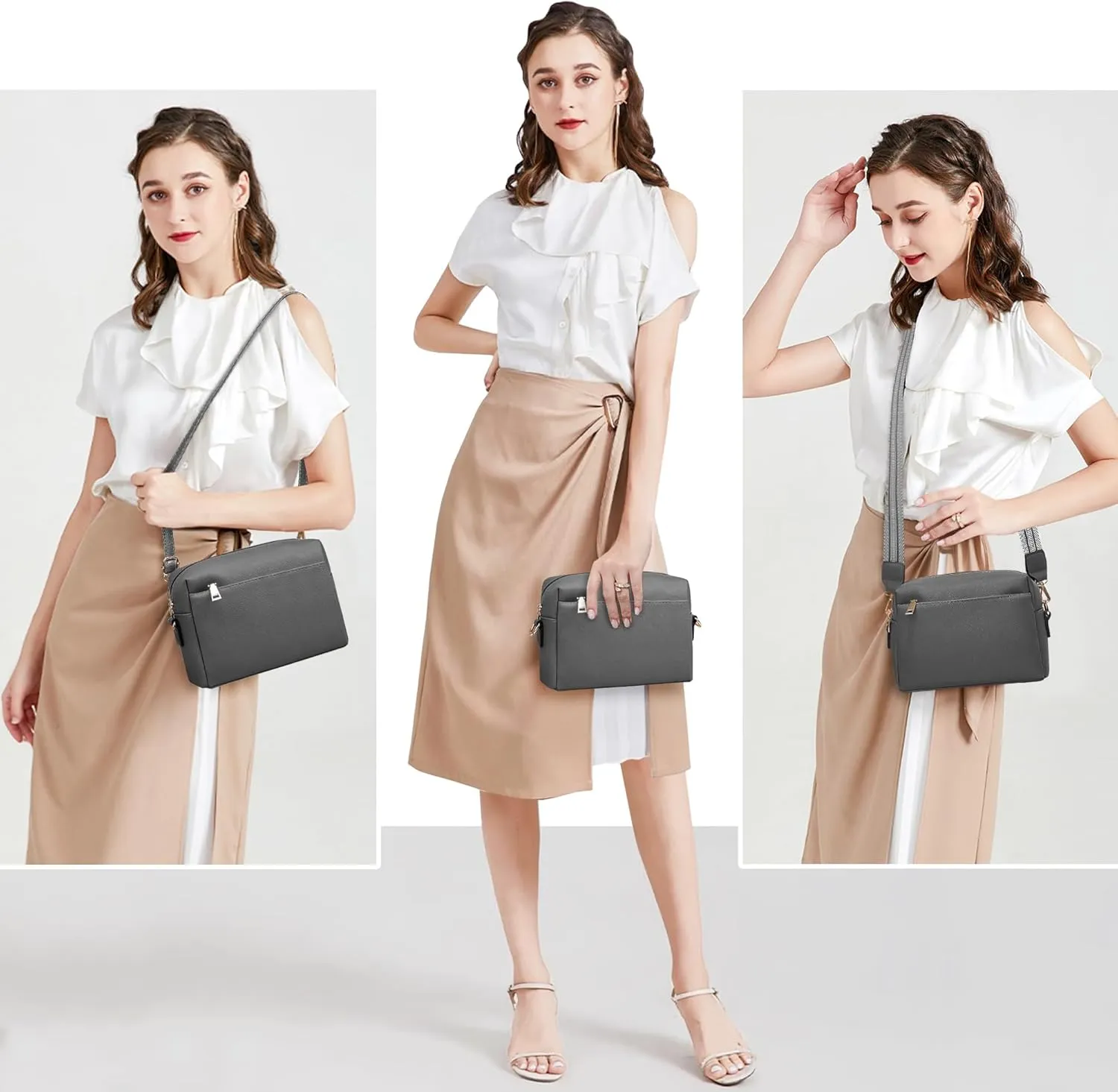 Small Crossbody Bags for Women Vegan Leather Purses Women's Shoulder Handbags Wallet Satchel Cross Body Purse