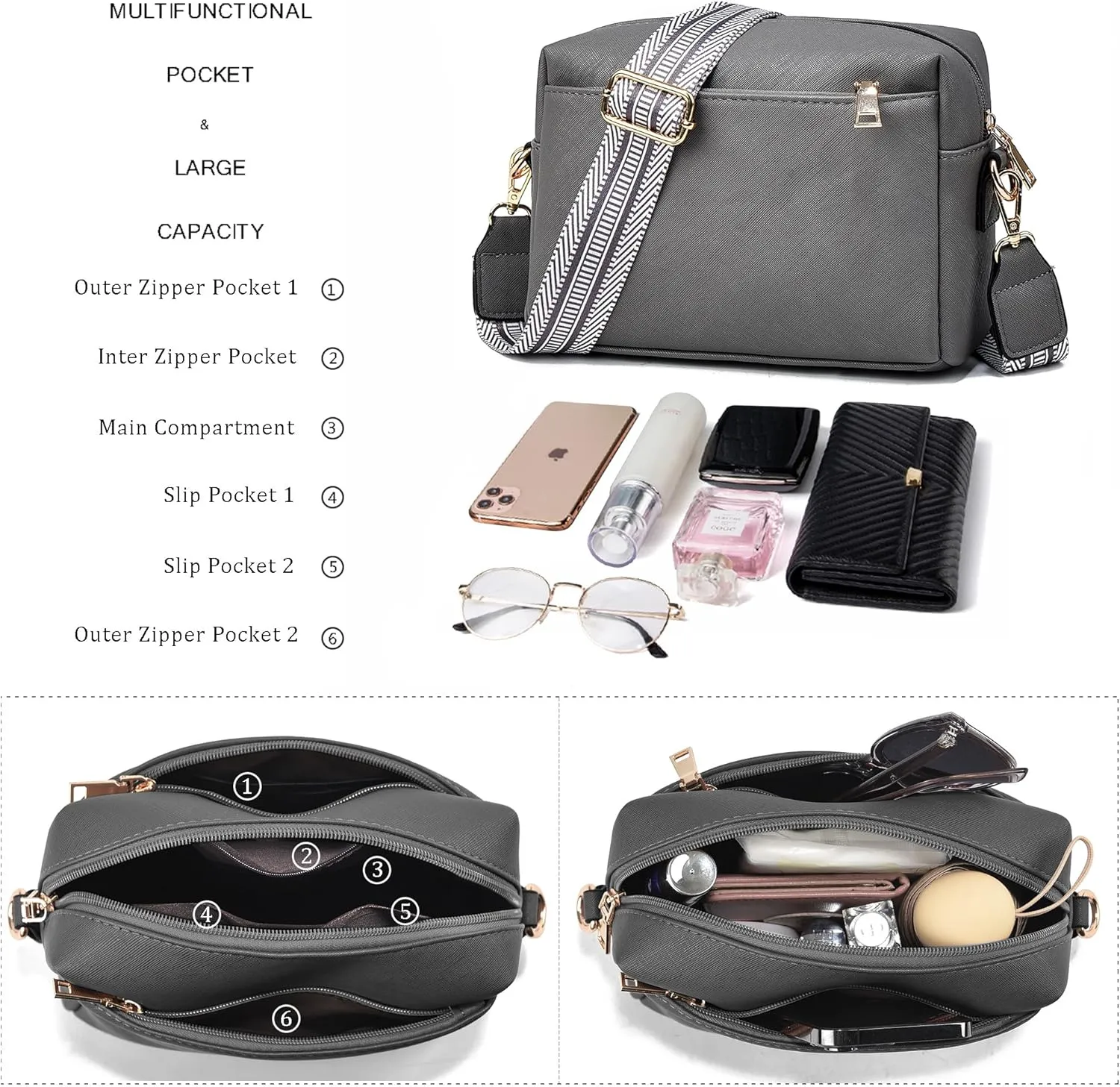 Small Crossbody Bags for Women Vegan Leather Purses Women's Shoulder Handbags Wallet Satchel Cross Body Purse
