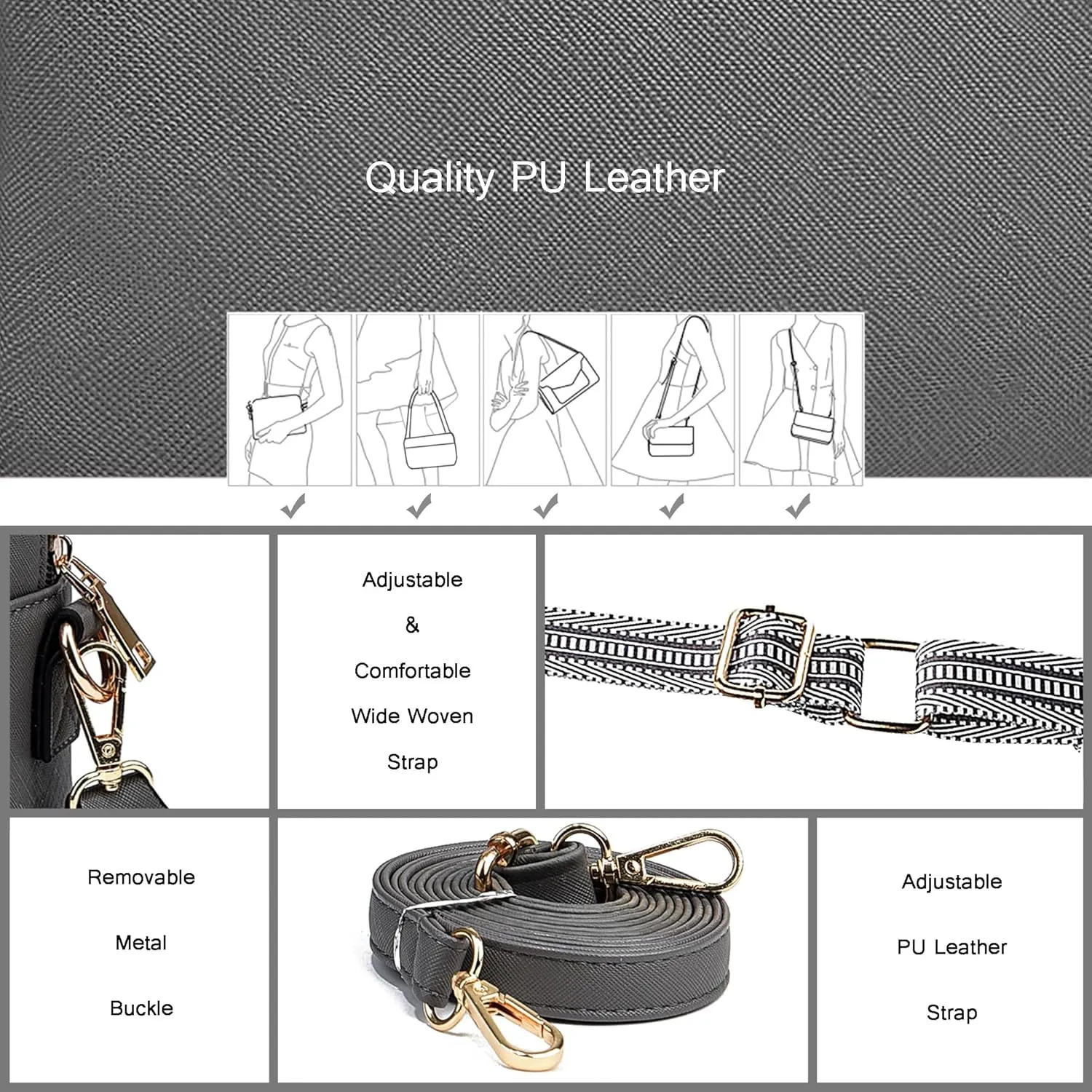 Small Crossbody Bags for Women Vegan Leather Purses Women's Shoulder Handbags Wallet Satchel Cross Body Purse