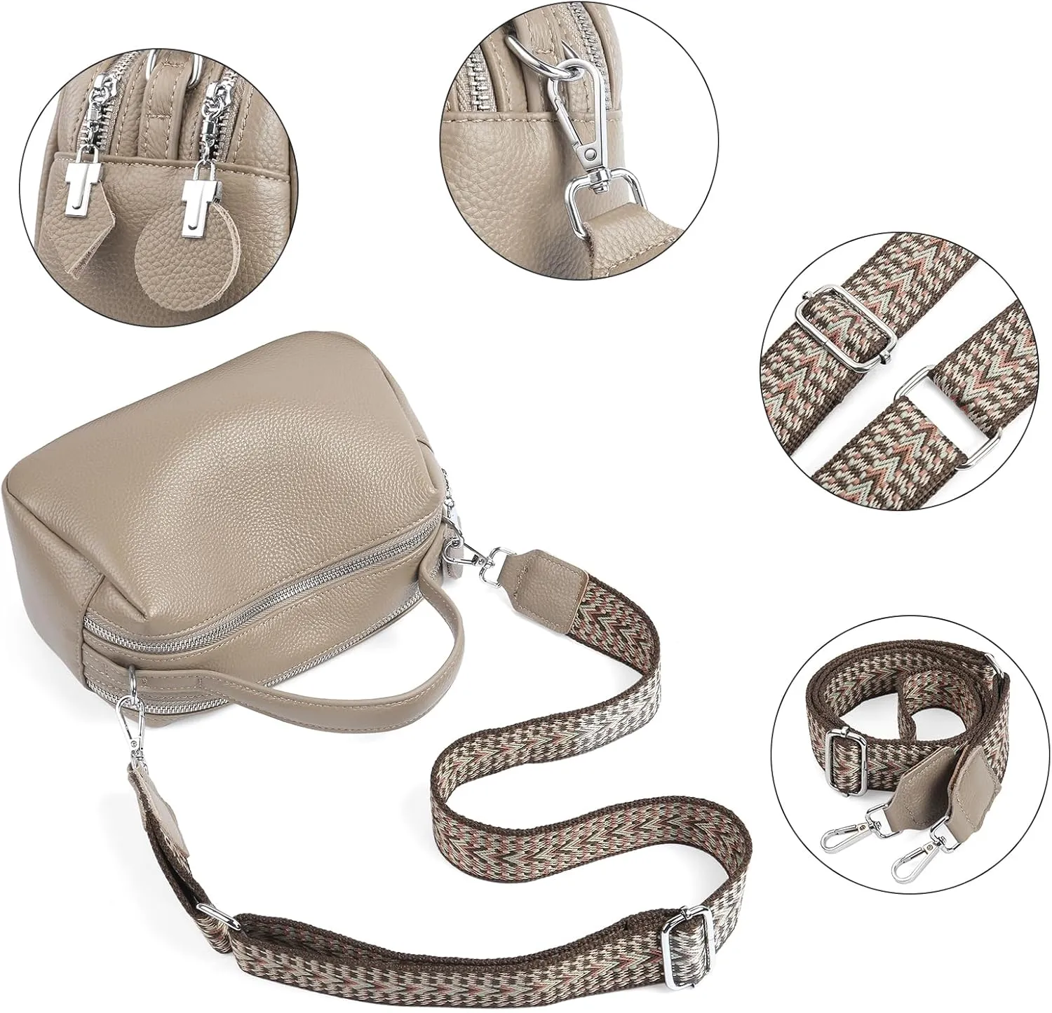 Small Crossbody Purse Leather Crossbody Bags for Women Fashion Handbag Cell Phone Crossover Shoulder Bag for Women