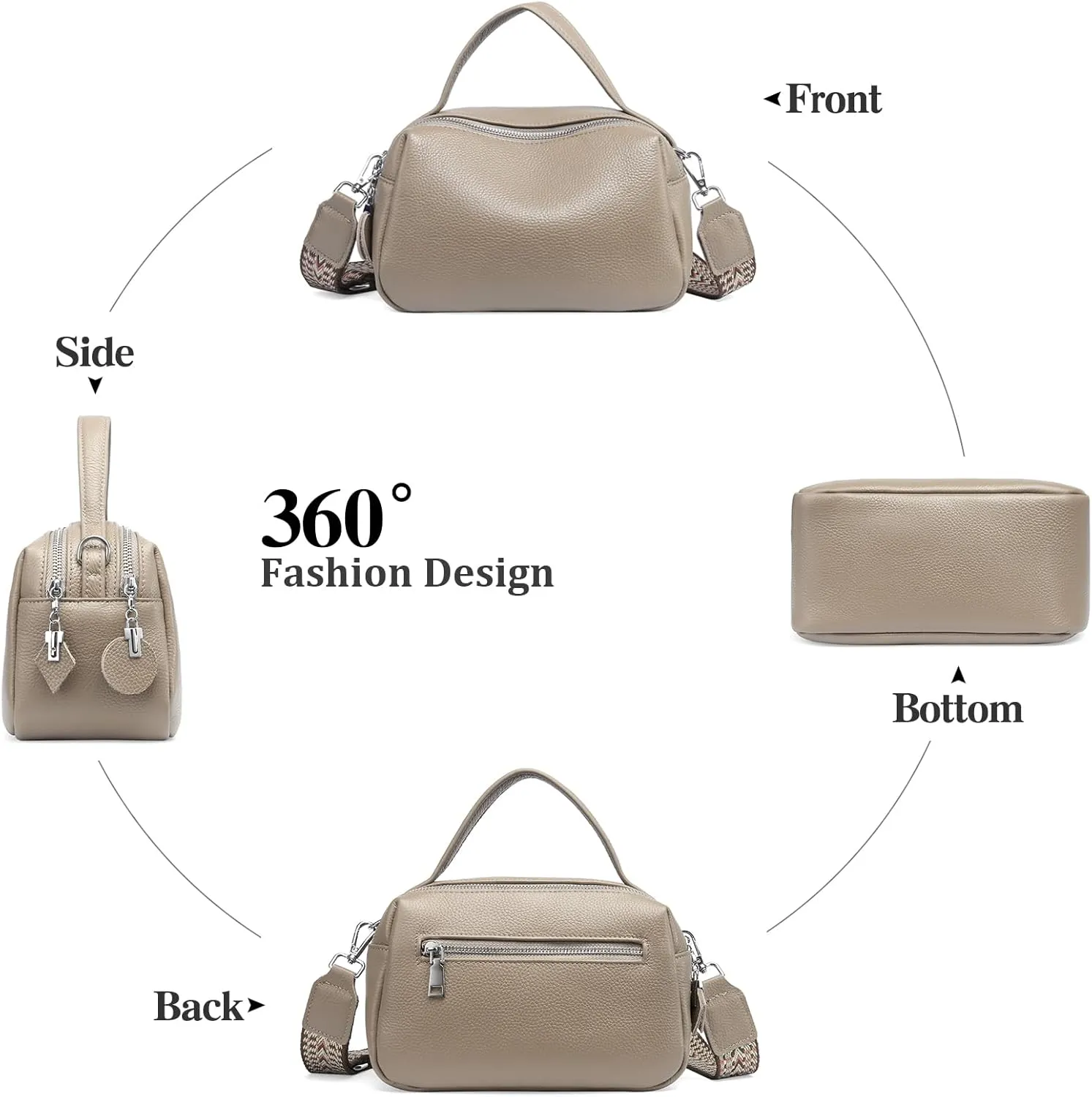 Small Crossbody Purse Leather Crossbody Bags for Women Fashion Handbag Cell Phone Crossover Shoulder Bag for Women