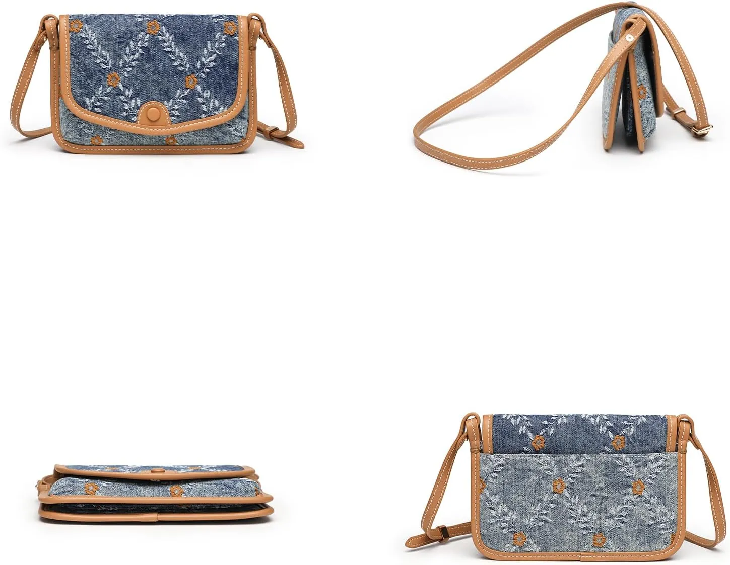 Small Jean Demi Purse Denim Crossbody Bags for Women Denim Handbag Cross Body Shoulder Bags Design for Woman